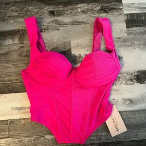 SHEIN Pink Bustier Crop Top